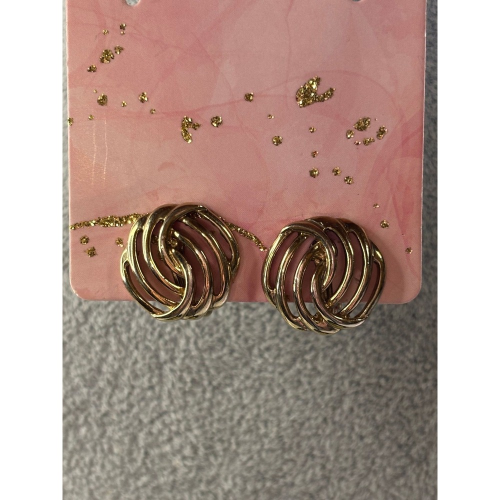 #47. Gold-tone Monet Knot Clip-on Earrings